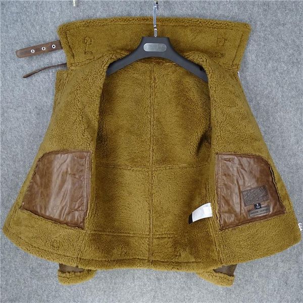 2020 brown men b6 style winter shearling jacket plus size xxxl genuine sheepskin russian thick warm natural leather coat, Black
2020 brown men b6 style winter shearling jacket plus size xxxl genuine sheepskin russian thick warm natural leather coat, Black