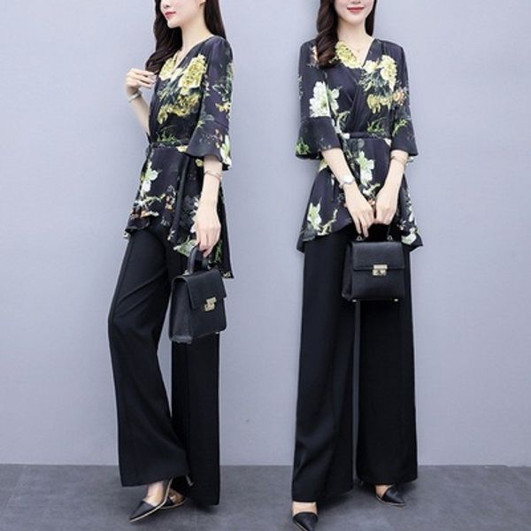 oversized women's foreign style age reduction suit fat mm covered belly v-neck women's summer wide leg pants loose and versatile w, Gray
oversized women's foreign style age reduction suit fat mm covered belly v-neck women's summer wide leg pants loose and versatile w, Gray