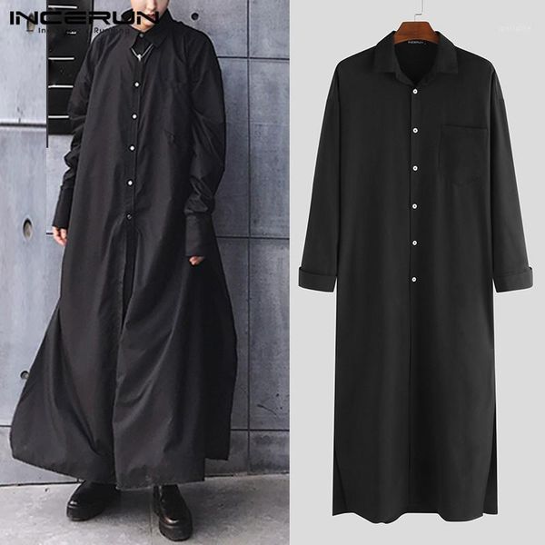 2020 spring men long shirt long sleeve lapel punk muslim loose style kaftan streetwear split hem dress shirts s-5xl1, White;black
2020 spring men long shirt long sleeve lapel punk muslim loose style kaftan streetwear split hem dress shirts s-5xl1, White;black