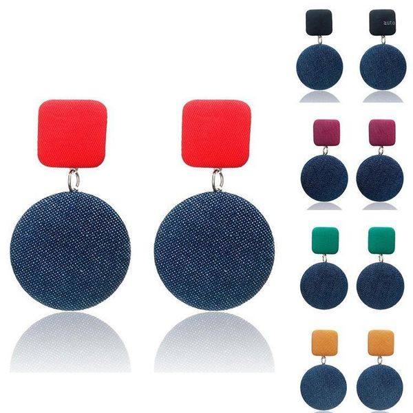new fashion denim fabric earrings women geometric round square contrast earring for festival christmas jewelry1, Silver
new fashion denim fabric earrings women geometric round square contrast earring for festival christmas jewelry1, Silver