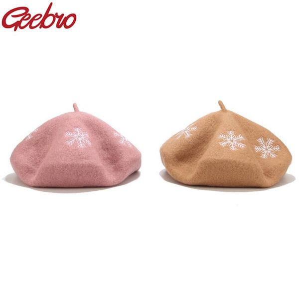 geebro snowflake embroidery wool beret hats women french artist hat girls warm solid cap elegant ladies thin autumn winter hat, Blue;gray
geebro snowflake embroidery wool beret hats women french artist hat girls warm solid cap elegant ladies thin autumn winter hat, Blue;gray