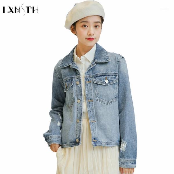 lxmsth 2019 autumn ladies colored denim jackets women slim single breasted basic coats ripped holes jeans jacket1, Black;brown
lxmsth 2019 autumn ladies colored denim jackets women slim single breasted basic coats ripped holes jeans jacket1, Black;brown