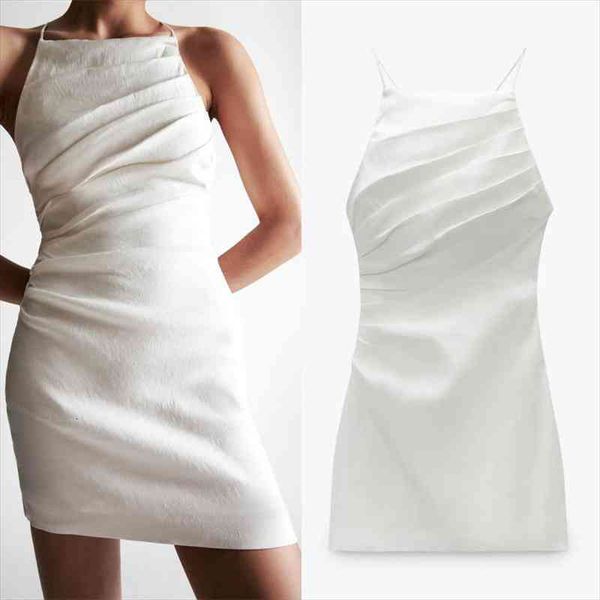 za pleated dress woman white ruched short dress women slip mini backless summer dresses ladies elegant dresses, Black;gray
za pleated dress woman white ruched short dress women slip mini backless summer dresses ladies elegant dresses, Black;gray