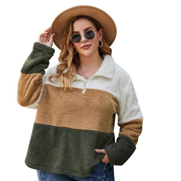 4xl plus size autumn winter 2020 women clothing loose patchwork coat plush warm long sleeve women casual thick zipper coat, Black
4xl plus size autumn winter 2020 women clothing loose patchwork coat plush warm long sleeve women casual thick zipper coat, Black