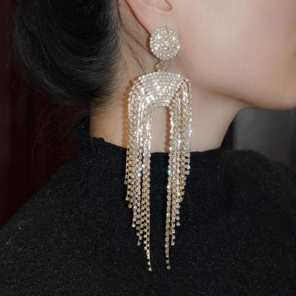 luxury fashion women bling rhinestone tassel big dangle earrings trendy evening party lady' statement earrings jewelry, Silver
luxury fashion women bling rhinestone tassel big dangle earrings trendy evening party lady' statement earrings jewelry, Silver