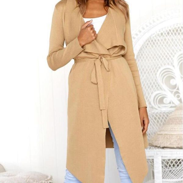 solid color knitted long cardigan winter lapel outerwear women coat with belt new1, Tan;black
solid color knitted long cardigan winter lapel outerwear women coat with belt new1, Tan;black