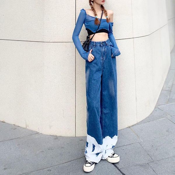 women's jeans plus size high waist spring autumn casual loose woman jean vintage patchwork 2021 denim wide leg pants for women clothes, Blue
women's jeans plus size high waist spring autumn casual loose woman jean vintage patchwork 2021 denim wide leg pants for women clothes, Blue