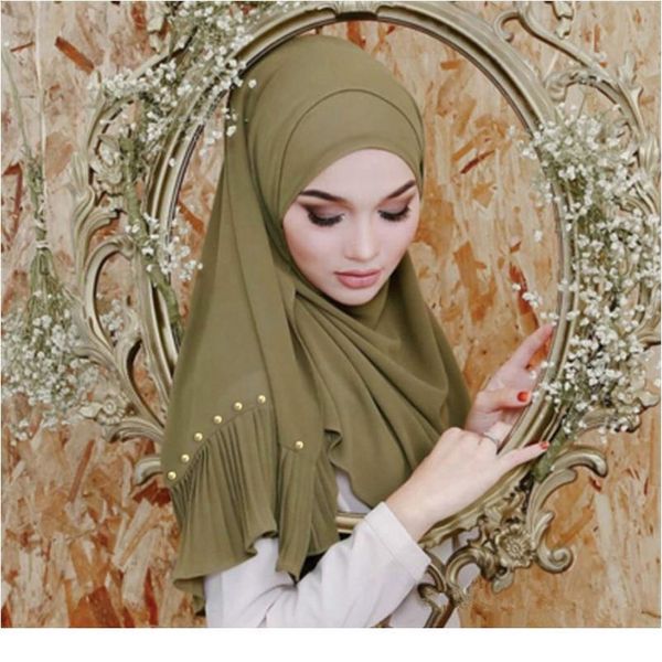 72*185cm trendy chiffon pearls scarf for women muslim crinkle hijab femme musulman headscarf islamic foulard shawls head jllcdc 
72*185cm trendy chiffon pearls scarf for women muslim crinkle hijab femme musulman headscarf islamic foulard shawls head jllcdc
