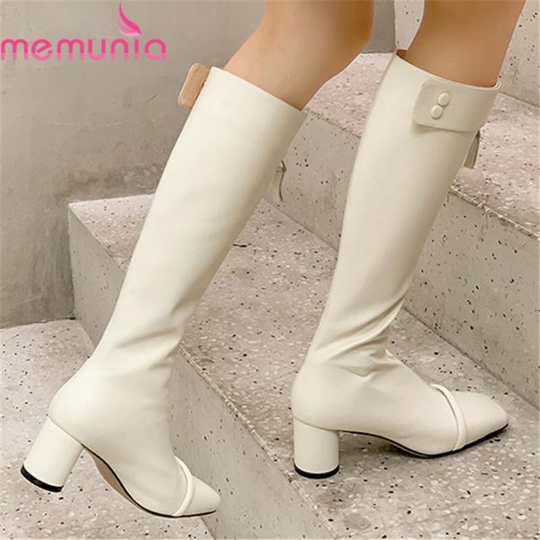 boots memunia 2021 genuine leather knee high thick heels square toe solid color women winter, Black
boots memunia 2021 genuine leather knee high thick heels square toe solid color women winter, Black