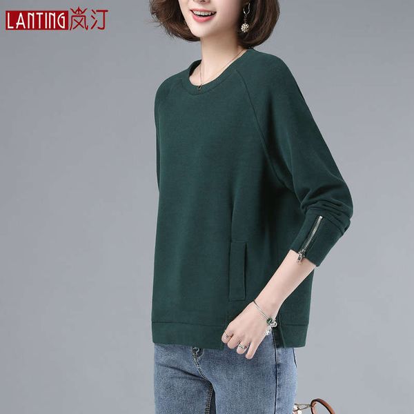 40 year old women's sweater loose korean version 2020 new spring and autumn fat mm large middle-aged mother's foreign style 45, Black
40 year old women's sweater loose korean version 2020 new spring and autumn fat mm large middle-aged mother's foreign style 45, Black