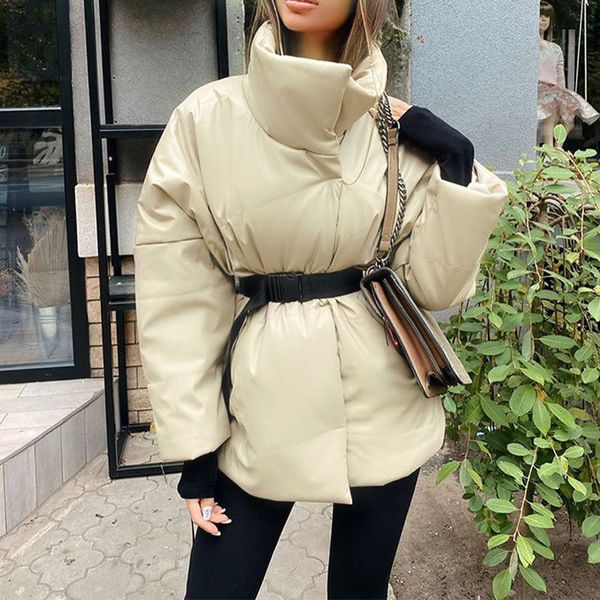 winter cotton thick padded coat women solid belt stand collar warm parkas coats female casual fashion ladies puffer jackets 201130, Black
winter cotton thick padded coat women solid belt stand collar warm parkas coats female casual fashion ladies puffer jackets 201130, Black