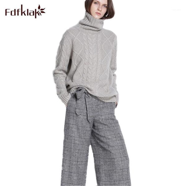 fdfklak turtleneck sweater women winter cashmere jumpers wool knit bottom shirt female thick twist loose pullover wild clothes1, White;black
fdfklak turtleneck sweater women winter cashmere jumpers wool knit bottom shirt female thick twist loose pullover wild clothes1, White;black