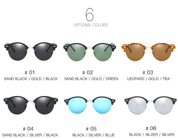 new fashion sunglasses men's and women's half frame round metal polarized sunglasses dazzle color fashion personalized sunglasses, White;black
new fashion sunglasses men's and women's half frame round metal polarized sunglasses dazzle color fashion personalized sunglasses, White;black