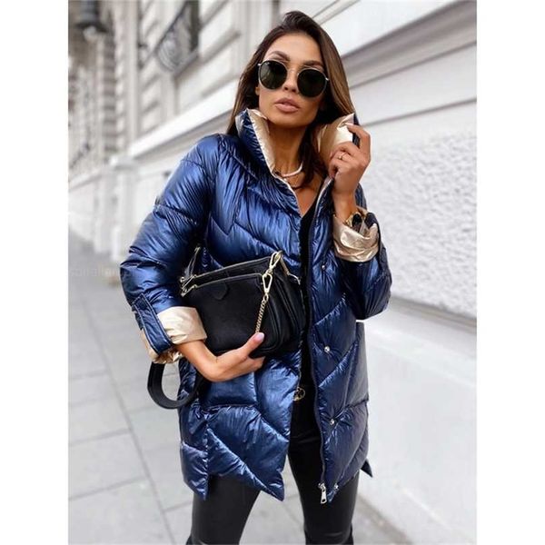 women's jacket winter thicken solid colour bubble coat fashion loose parka women glossy down cotton casual outwear 211216, Black
women's jacket winter thicken solid colour bubble coat fashion loose parka women glossy down cotton casual outwear 211216, Black