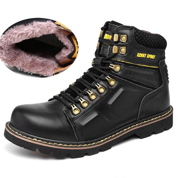 winter snow boots men and women thick cotton shoes safety shoes anti-smashing waterproof tooling boots leather cowhide autumn, Black
winter snow boots men and women thick cotton shoes safety shoes anti-smashing waterproof tooling boots leather cowhide autumn, Black
