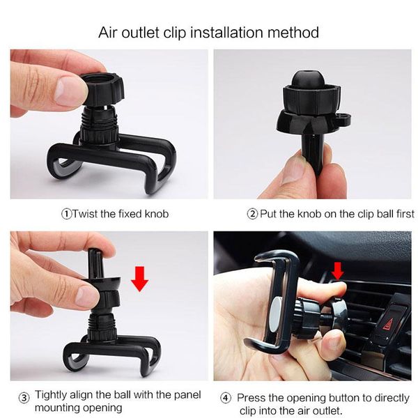 for car phone mount standuniversal car mobile phone bracket holder air vent dashboard clip firmly stable 360 degree rotation sqcdtl