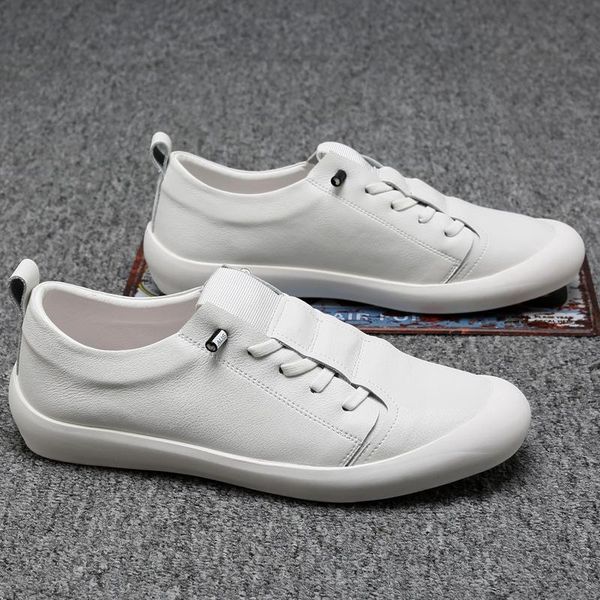 men leather shoes autumn men's casual shoes breathable light weight white sneakers driving pointed toe business men, Black
men leather shoes autumn men's casual shoes breathable light weight white sneakers driving pointed toe business men, Black