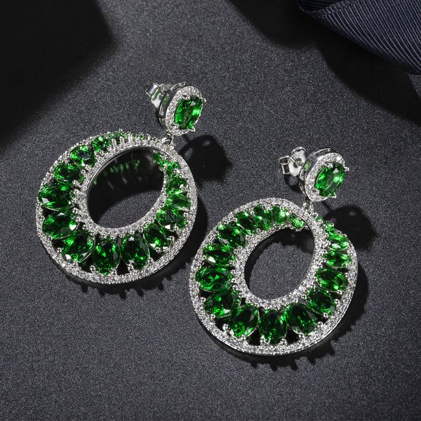 grandmother green zircon crystal earrings socialite luxury lovely girl versatile personality korean super flash earrings wholesale, Silver
grandmother green zircon crystal earrings socialite luxury lovely girl versatile personality korean super flash earrings wholesale, Silver