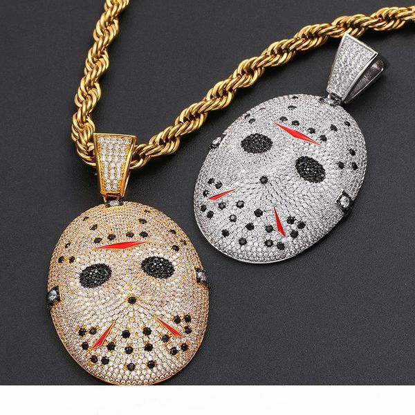 hip hop cubic zirconia paved bling iced out the film saw mask pendants necklace for men rapper jewelry drop shipping, Silver
hip hop cubic zirconia paved bling iced out the film saw mask pendants necklace for men rapper jewelry drop shipping, Silver