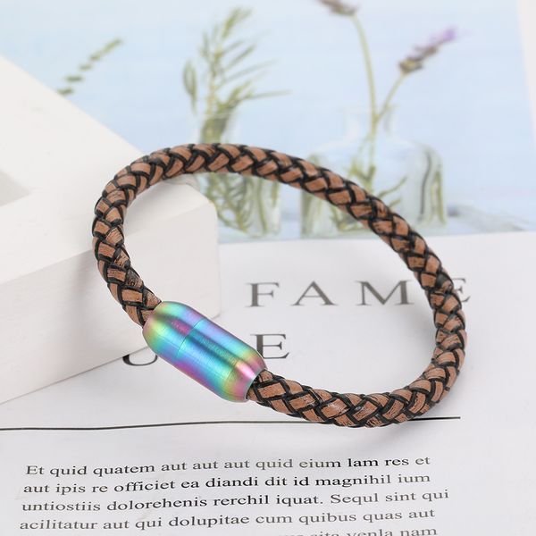 stainless steel leather bracelet men's european and american fashion personalized bracelet fashion accessories, Golden;silver
stainless steel leather bracelet men's european and american fashion personalized bracelet fashion accessories, Golden;silver