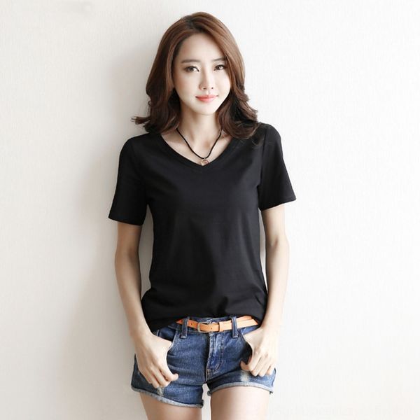 2020 new summer solid color v-neck women's korean style t- trendy loose short sleeve base shirt simple t-shirt ae6x0, White
2020 new summer solid color v-neck women's korean style t- trendy loose short sleeve base shirt simple t-shirt ae6x0, White