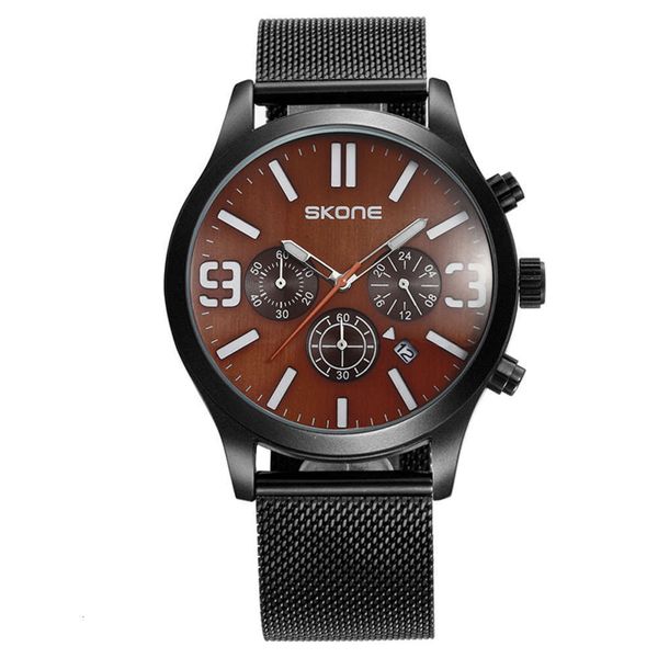 sports space outdoor time luminous men's watch fashion three eye six needle steel mesh belt waterproof quartz watch, Slivery;brown
sports space outdoor time luminous men's watch fashion three eye six needle steel mesh belt waterproof quartz watch, Slivery;brown