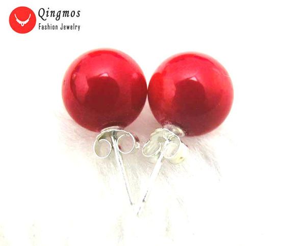 stud qingmos natural red coral earrings for women with 9-10mm round earring jewelry stering silver 925 ear115, Golden;silver
stud qingmos natural red coral earrings for women with 9-10mm round earring jewelry stering silver 925 ear115, Golden;silver