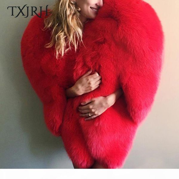 txjrh stylish celebrity 3d red love heart faux fur shaped cape long hairy shaggy coat women thick warm outwear winter, Black
txjrh stylish celebrity 3d red love heart faux fur shaped cape long hairy shaggy coat women thick warm outwear winter, Black