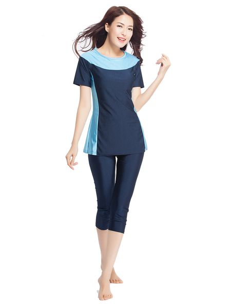 muslim women swimwear two-piece suits short sleeve splice modest swimming wear sets islamic swimsuits traditional sport burkinis, White
muslim women swimwear two-piece suits short sleeve splice modest swimming wear sets islamic swimsuits traditional sport burkinis, White