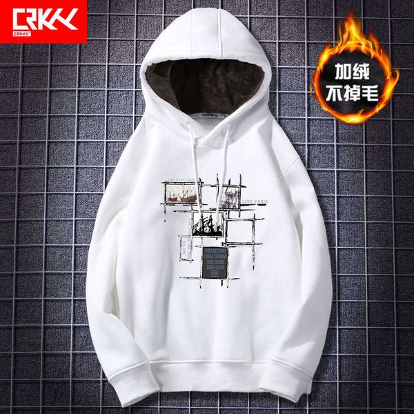 white sweater men's hoodie plush thickened autumn winter loose korean fashion ins students and teenagers, Black
white sweater men's hoodie plush thickened autumn winter loose korean fashion ins students and teenagers, Black