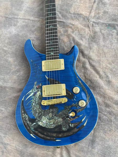 blue dragon six string prs electric guitar, our shop can customize any style of electric guitar and bass guitar
blue dragon six string prs electric guitar, our shop can customize any style of electric guitar and bass guitar