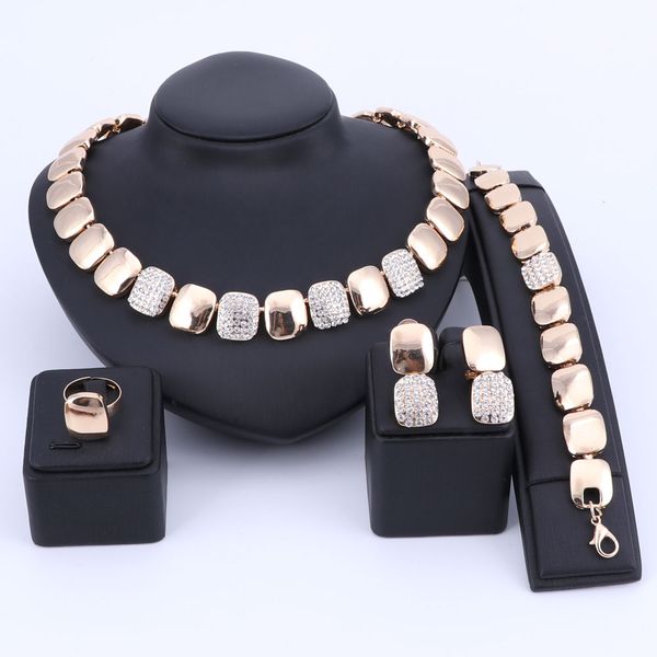 african beads crystal jewelry set charm gold color necklace earring bracelet ring set for women wedding party bridal holiday, Silver
african beads crystal jewelry set charm gold color necklace earring bracelet ring set for women wedding party bridal holiday, Silver