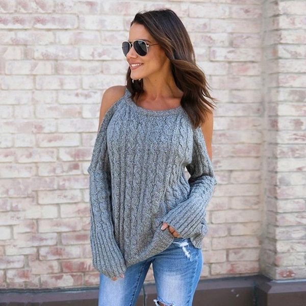female loose sweater knitted warm new womens long sleeve knitted sweater off shoulder pullovers, White;black
female loose sweater knitted warm new womens long sleeve knitted sweater off shoulder pullovers, White;black