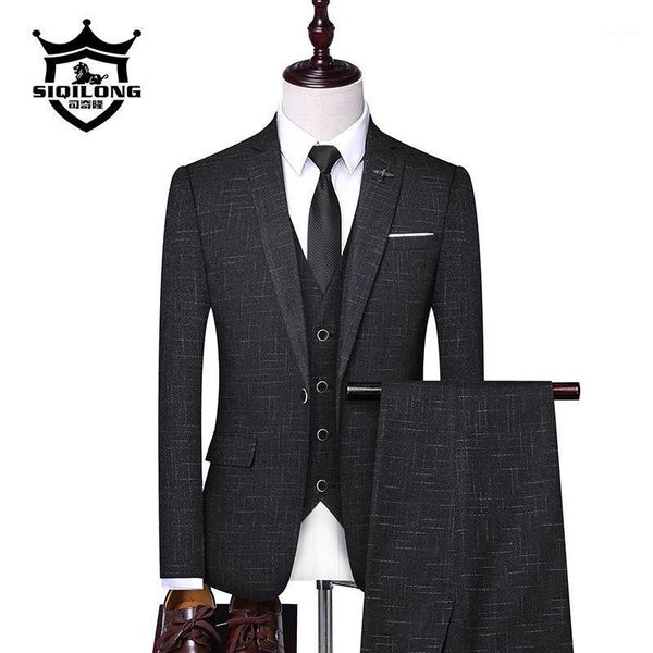 2020 new men's suit korean version slim coat men's three piece wedding dress set wholesale1, White;black
2020 new men's suit korean version slim coat men's three piece wedding dress set wholesale1, White;black