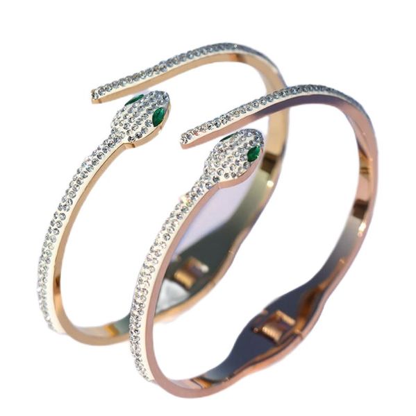 punk snake bangles for women girls rhinestone titanium steel cuff bracelet fashion jewelry, Black
punk snake bangles for women girls rhinestone titanium steel cuff bracelet fashion jewelry, Black