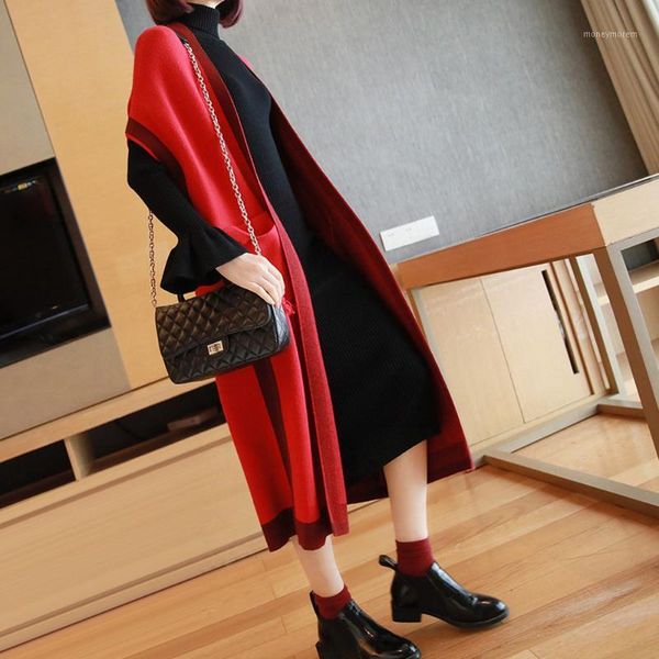 women's cape lugentolo sweater cardigan women temperament wild autumn and winter solid color loose batwing sleeve pockets long1, Black
women's cape lugentolo sweater cardigan women temperament wild autumn and winter solid color loose batwing sleeve pockets long1, Black