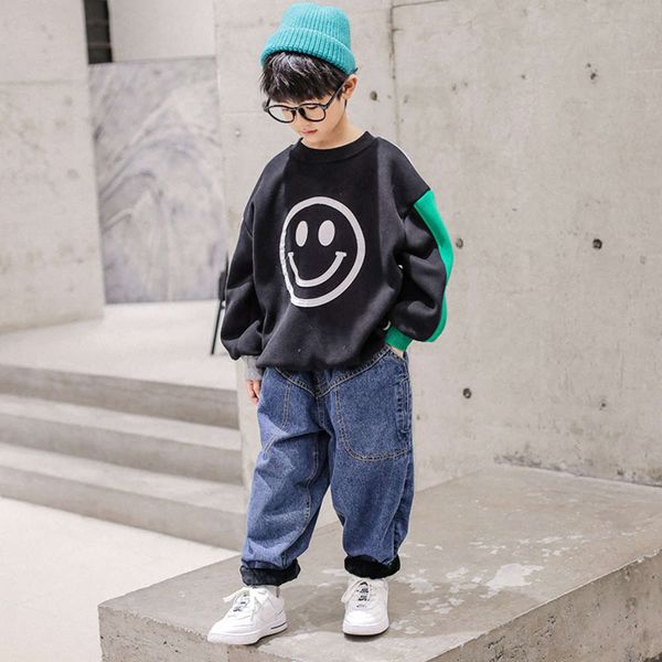 plush zhongda 2020 children's new winter sweater lmkl, Black