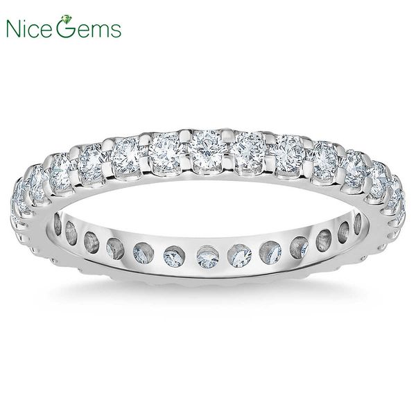 nicegems platinum eternity band round brilliant 1.00 ctw moissanite wedding ring pave eternity ring wedding band vvs1 t200108, Slivery;golden 
nicegems platinum eternity band round brilliant 1.00 ctw moissanite wedding ring pave eternity ring wedding band vvs1 t200108, Slivery;golden