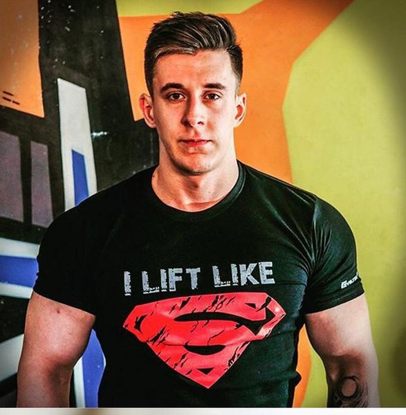 muscle fitness brothers t-shirt running casual pure cotton elasticity short sleeve t-shirt cool large printed athletic t, Gray;blue
muscle fitness brothers t-shirt running casual pure cotton elasticity short sleeve t-shirt cool large printed athletic t, Gray;blue