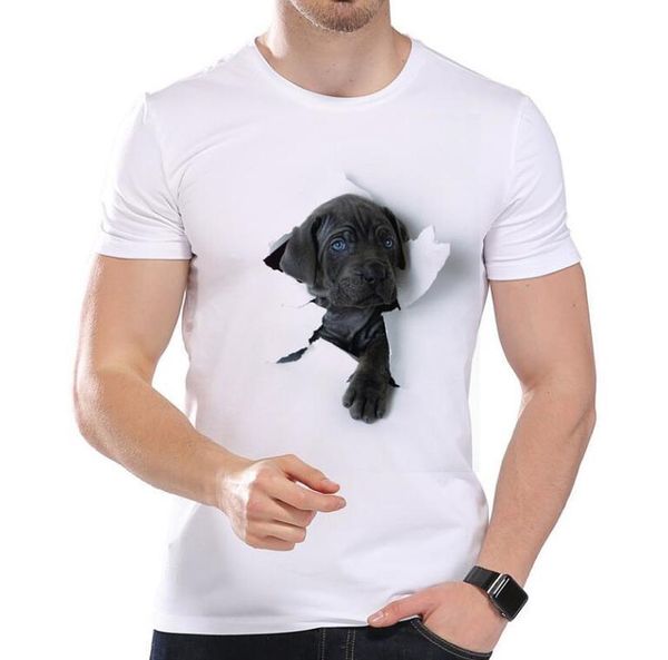 new arrivals 2019 creative painting dog print men t-shirt short sleeve o-neck hipster tee funny t shirts men