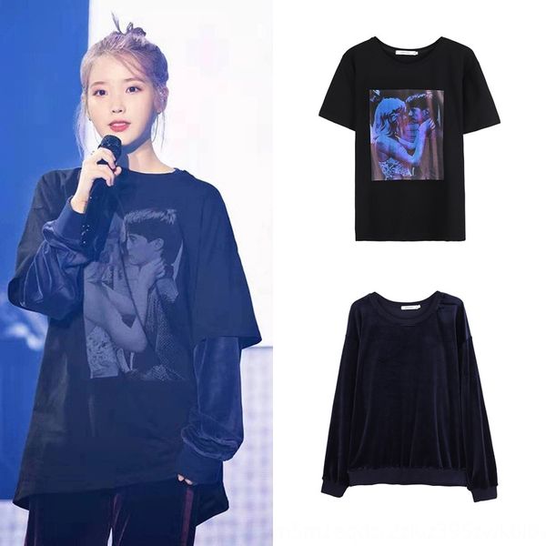 iu li zhien same round t-shirt sweater neck harajuku style medium sleeve printed loose short sleeve chic t-shirt women's spring sweater, White
iu li zhien same round t-shirt sweater neck harajuku style medium sleeve printed loose short sleeve chic t-shirt women's spring sweater, White