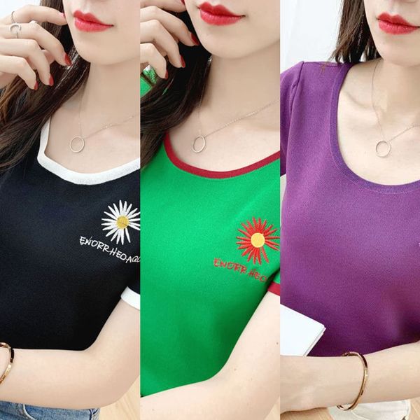 2020 new ice silk short sleeve t-shirt women's korean loose looks thin sweatert-shirt sweater wear large sweater summer clothes ins, White
2020 new ice silk short sleeve t-shirt women's korean loose looks thin sweatert-shirt sweater wear large sweater summer clothes ins, White