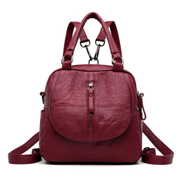 casual backpack female brand pu soft leather women's backpack large capacity school bag for girls zipper leisure shoulder bags
casual backpack female brand pu soft leather women's backpack large capacity school bag for girls zipper leisure shoulder bags