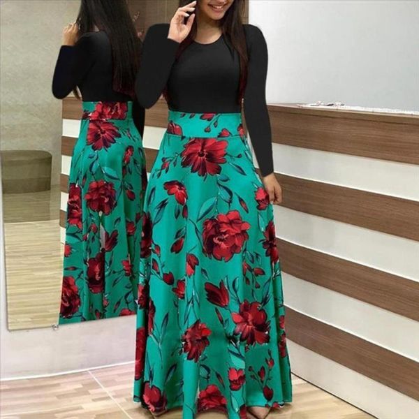 summer flower dot print color matching long sleeve high waist women maxi dress women's milk silk material long sleeve round neck, Black;gray
summer flower dot print color matching long sleeve high waist women maxi dress women's milk silk material long sleeve round neck, Black;gray