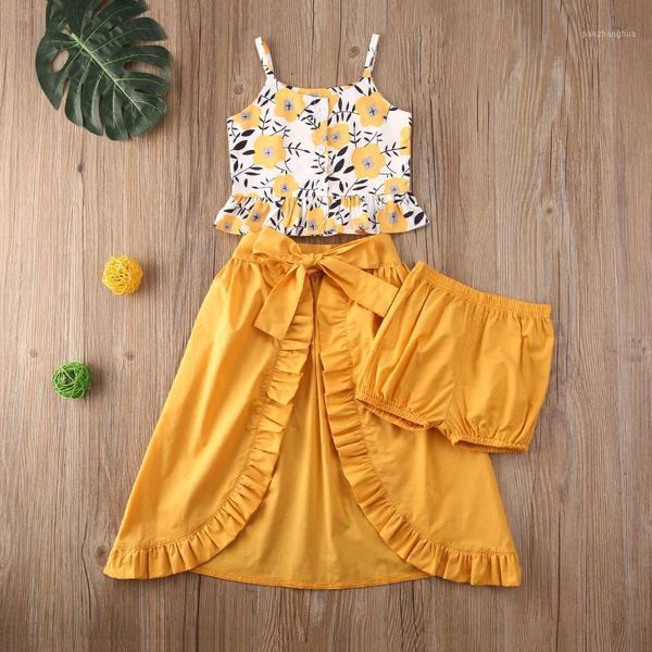 clothing sets 2021 summer baby girls fashion clothes yellow flower + shorts skirt backless hanging shoulder suit set1, White
clothing sets 2021 summer baby girls fashion clothes yellow flower + shorts skirt backless hanging shoulder suit set1, White