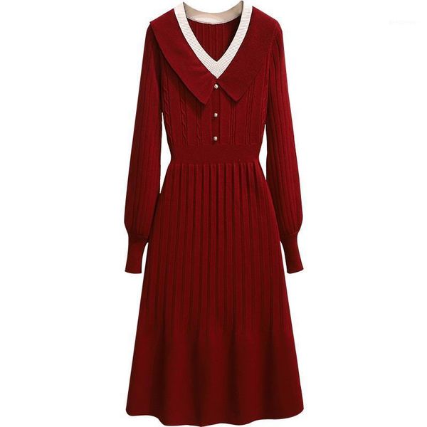 2021 new knitted vintage dress for women party dresses casual pleat wine v-neck slim spring long vestidos elegantes para mujer1, Black;gray
2021 new knitted vintage dress for women party dresses casual pleat wine v-neck slim spring long vestidos elegantes para mujer1, Black;gray