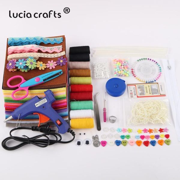 lucia crafts 1 set glue gun sewing kits diy lace stitching embroidery thread sewing accessories w03151, Black 
lucia crafts 1 set glue gun sewing kits diy lace stitching embroidery thread sewing accessories w03151, Black