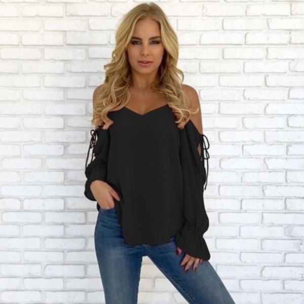 off the shoulder women clothes solid color summer chiffon blouse shoulder straps long sleeve shirt s-2xl oversiz y200828, White
off the shoulder women clothes solid color summer chiffon blouse shoulder straps long sleeve shirt s-2xl oversiz y200828, White