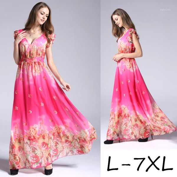 sari dresses 2017, europe and america fashion women's clothing, v collar large yards of chiffon printed dress1, Red
sari dresses 2017, europe and america fashion women's clothing, v collar large yards of chiffon printed dress1, Red