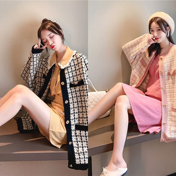 korean small fragrance knitted jacket women's short fall 2020 loose t-shirt celebrity cardigan sweater t-shirt crew neck sweater b6giq, White;black
korean small fragrance knitted jacket women's short fall 2020 loose t-shirt celebrity cardigan sweater t-shirt crew neck sweater b6giq, White;black
